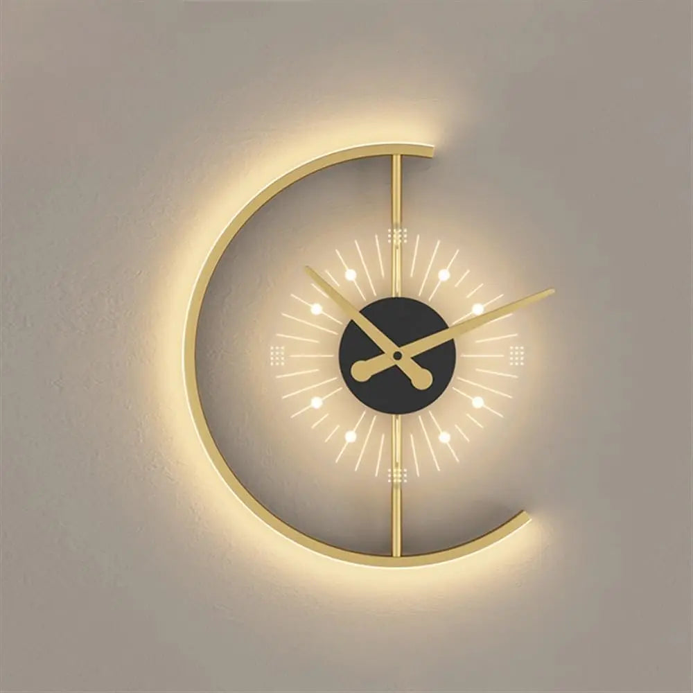 2in1 Golden clock with lamp