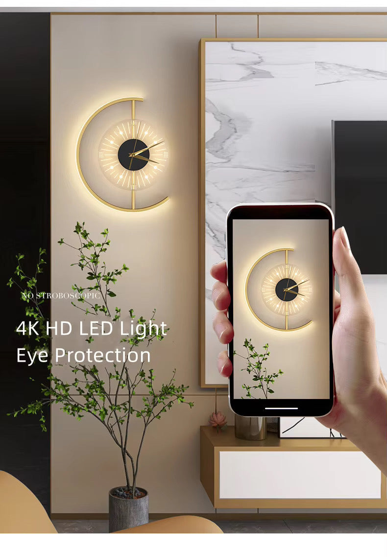 2in1 Golden clock with lamp