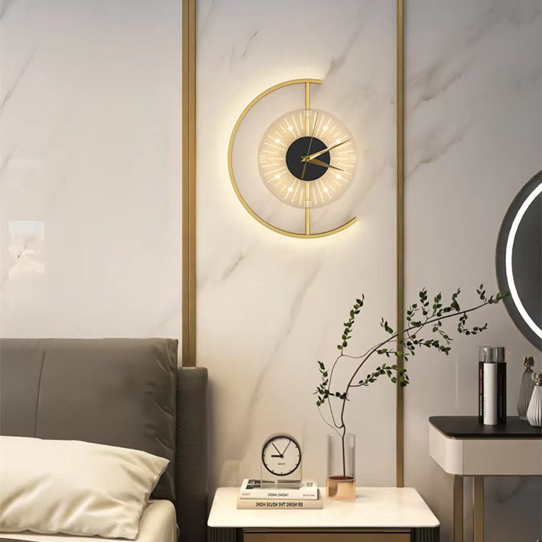 2in1 Golden clock with lamp