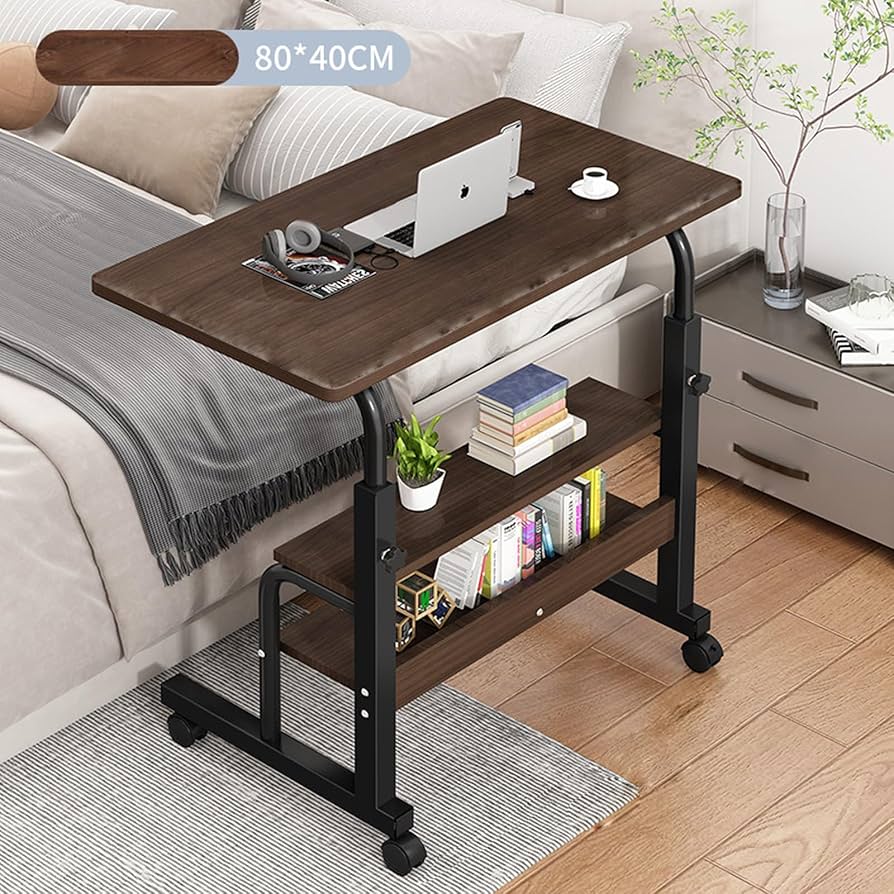 Adjustable rollable laptop table