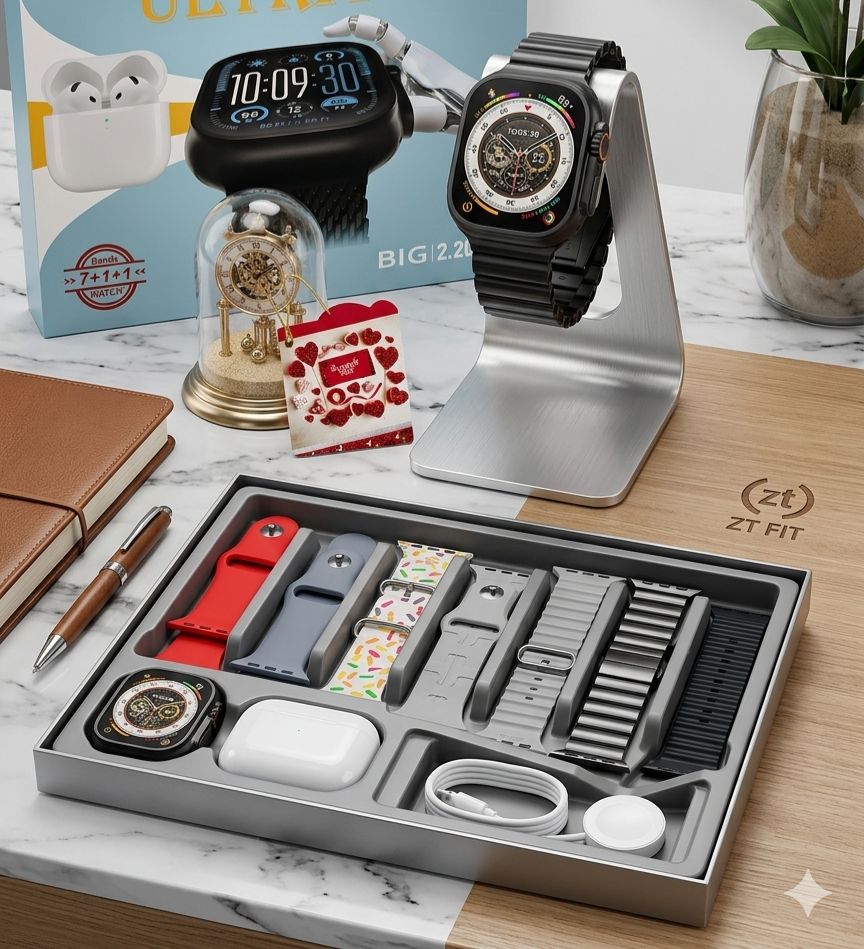 Smart watch wireless headphone set