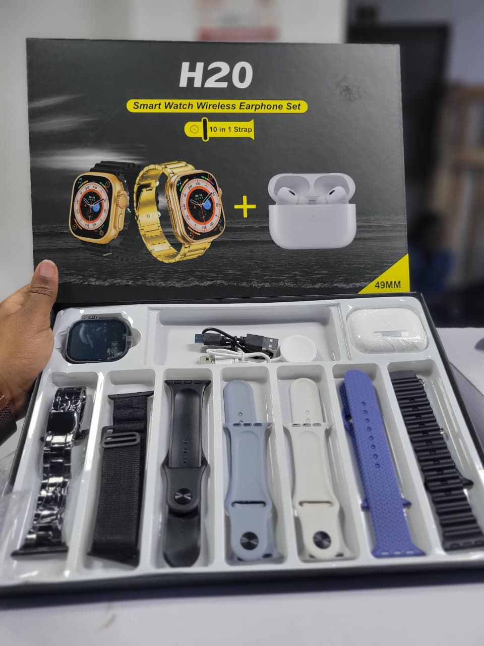 Smart watch wireless headphone set