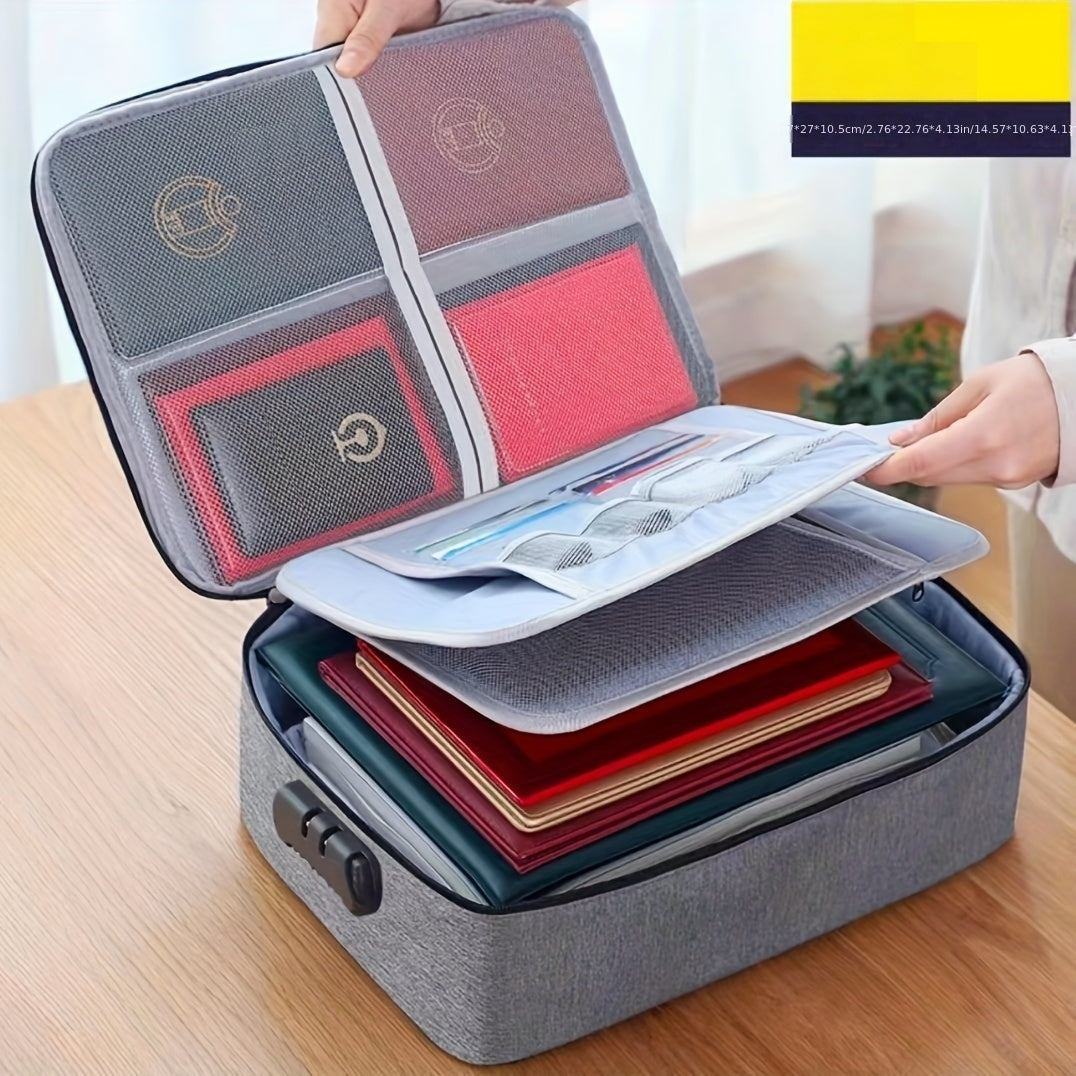 1pc Large Capacity Locking Document Bag