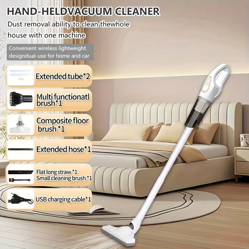 Rechargeable vacuum cleaner for home and car