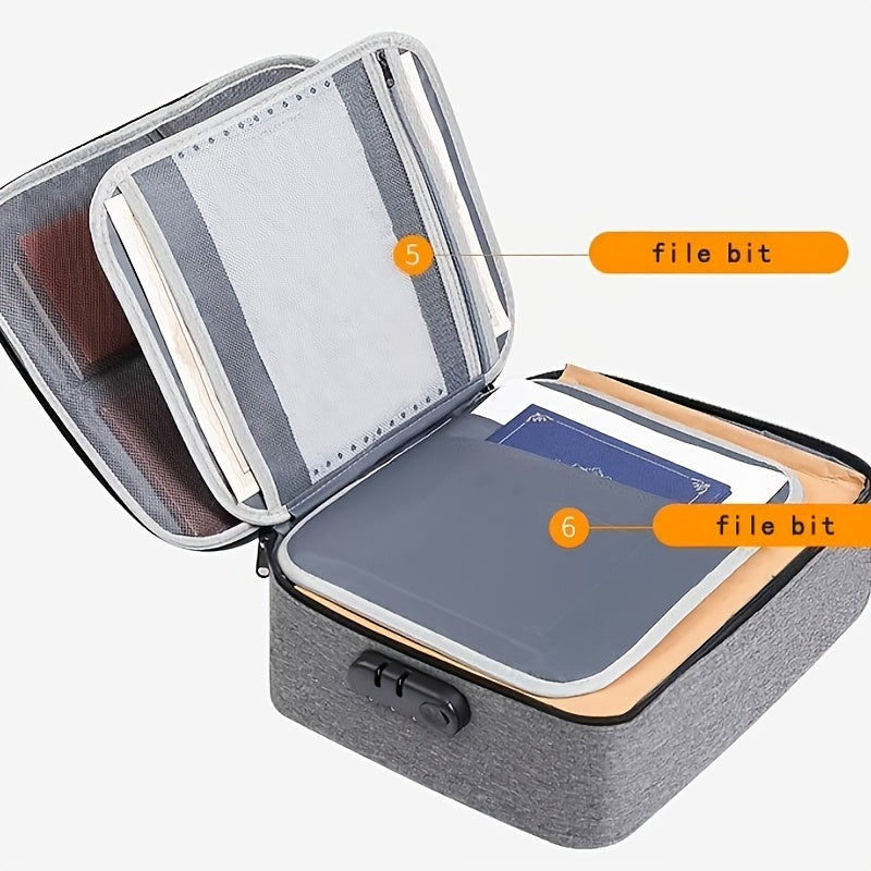 1pc Large Capacity Locking Document Bag