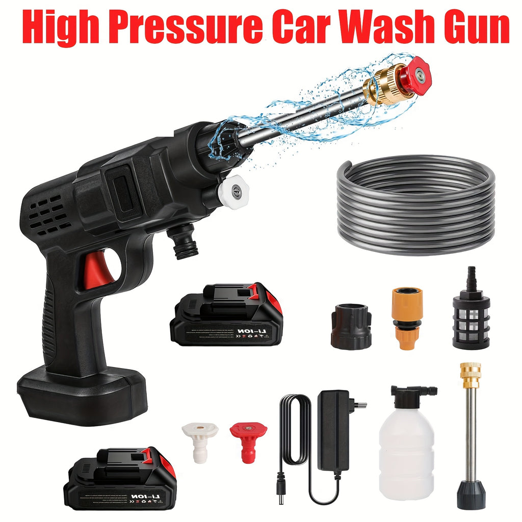 Cordless car washer with 2 batteries