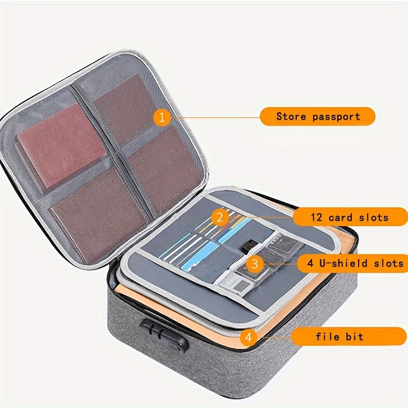 1pc Large Capacity Locking Document Bag