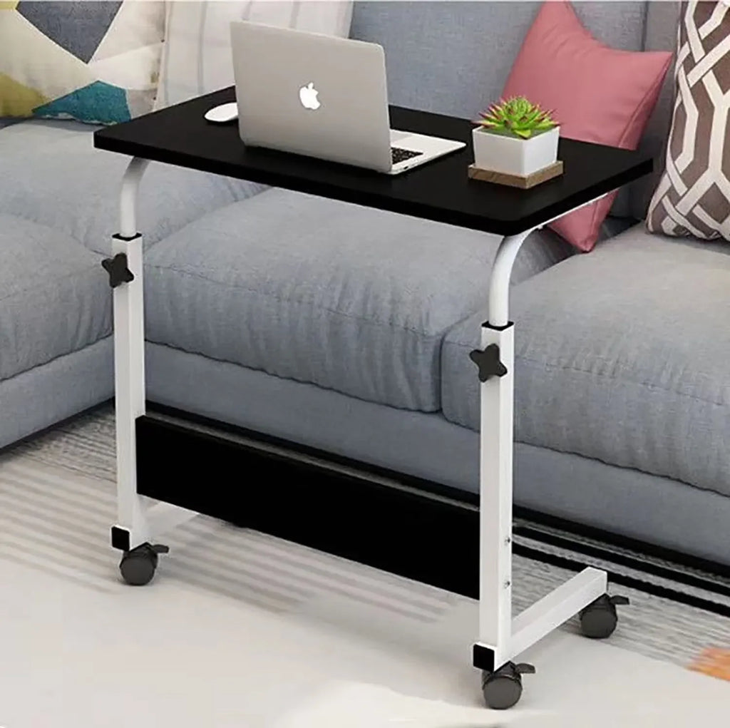 Adjustable rollable laptop table