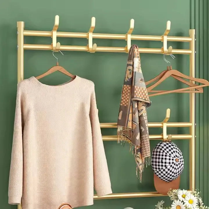 Golden metallic Shoe and Clothes Rack